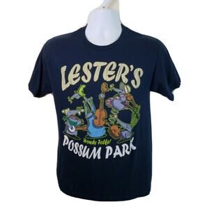 Official Disney Lesters Possum Park Navy Blue Tshirt Size Small